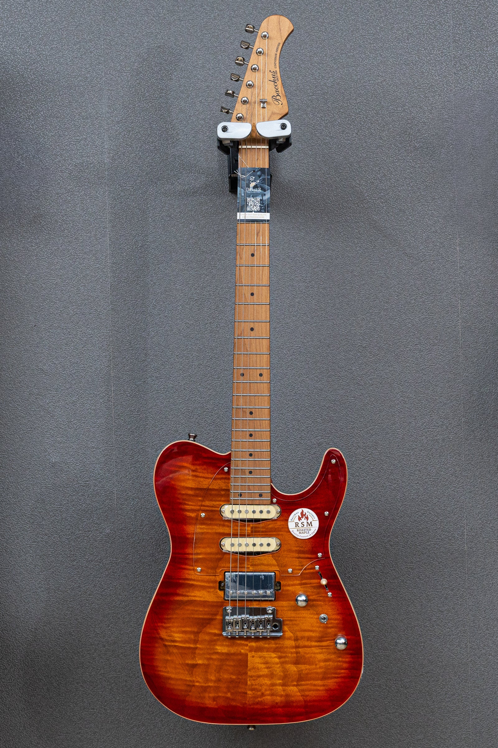 Bacchus TAC24AD-FMH RSM M 電吉他，sunset 配色，外觀與細節圖 1
